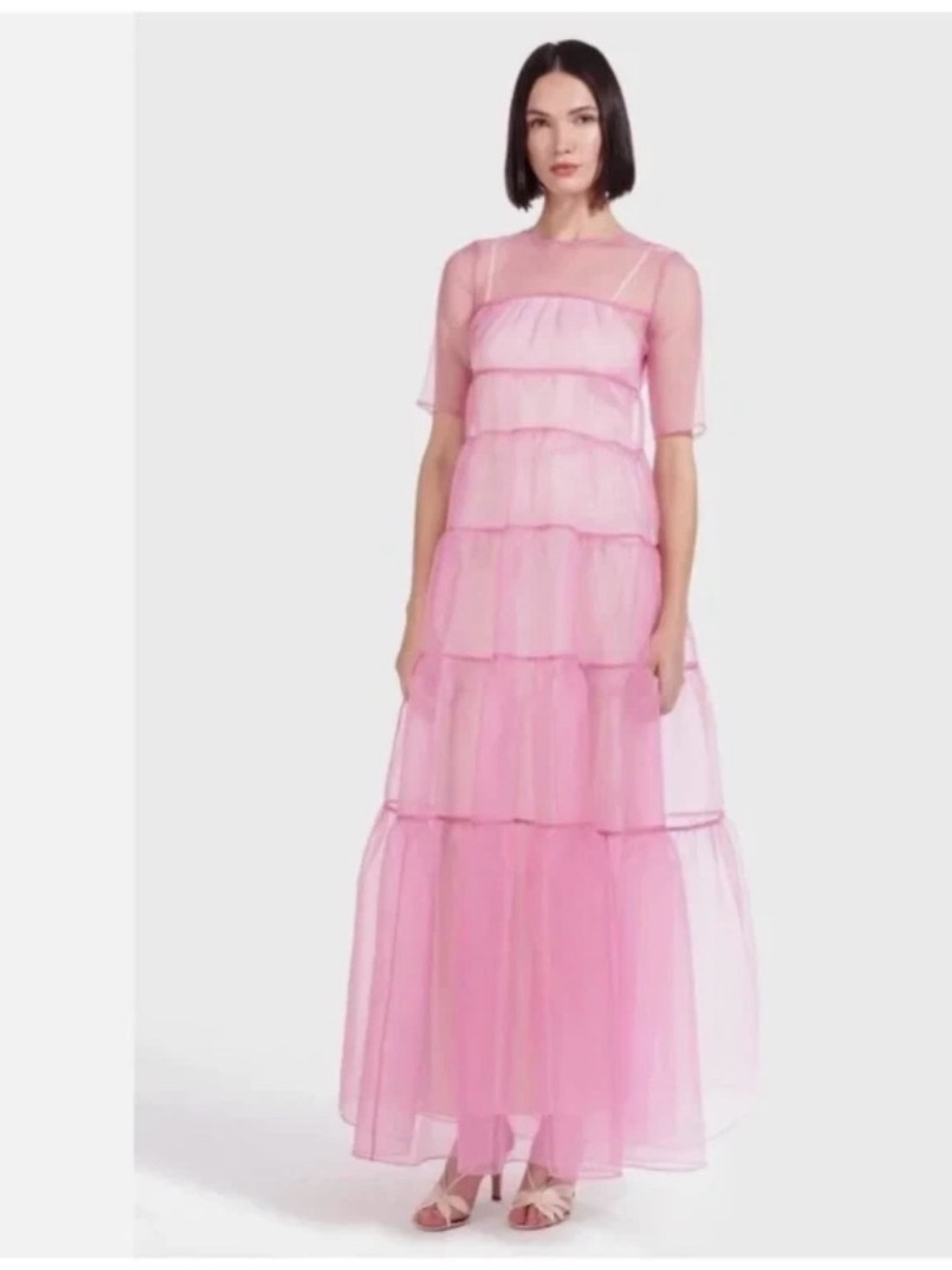 Staud Hyacinth Short-Sleeve Tiered Organza Maxi Dress - Picture 2 of 10
